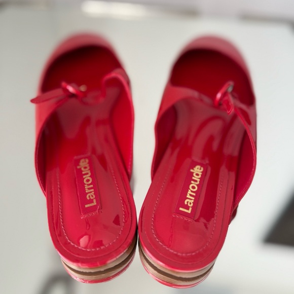 LARROUDE Flat Mule - Red $150 - Picture 7 of 10